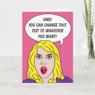 Cartão RETRO WOMAN custom greeting card