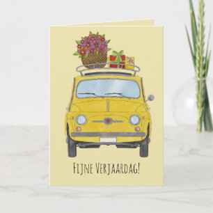 Cartão Retroativo de Aniversário Holandês Fiat 500