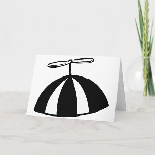 Cartão Retrorropropulsor Beanie Whimsical Black and White