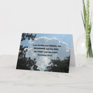 Cartão Revelação 22:13 Eu sou Alfa e Ômega...