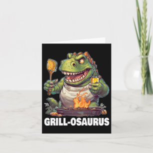 Cartão Rex Churrasco Dinossauro Dia dos Pais Engraçado Gr