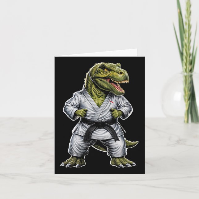 Cartão Rex Martial Arts Dinossaur Karate Jiu-jitsu Ninja (Frente)