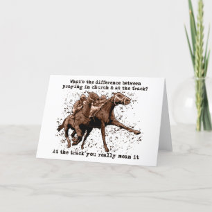 Cartão Rezando em corridas de cavalos