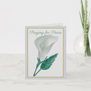 Cartão Rezando pela Paz   Encorajamento de Lírio de Calla