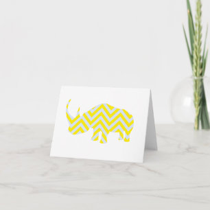 Cartão Rhino Note Card Yellow and Grey