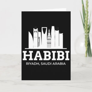 Cartão Riad Habibi Amor Arábia Saudita Lembrança de Féria
