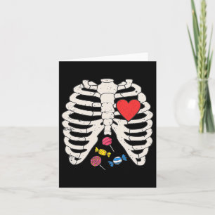Cartão Rib Cage Candy Heart Engraçado Xray Halloween Cria