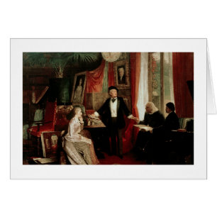 Cartão Richard Wagner com daught de Franz Liszt e de