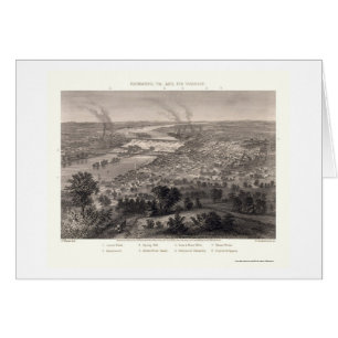 Cartão Richmond, mapa panorâmico do VA - 1863