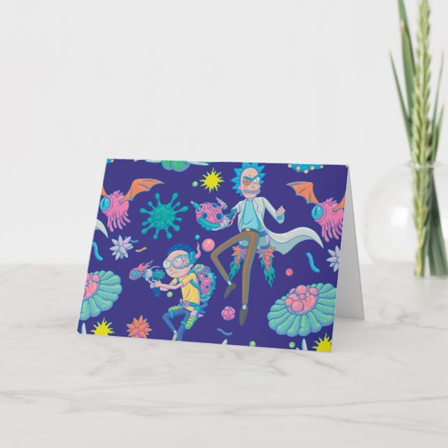Cartão RICK E MORTY™| Entre o padrão das células infectad (Frente)