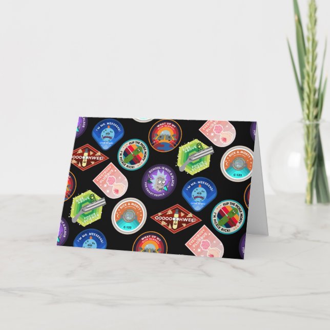 Cartão RICK E MORTY™| Padrão de patches externos (Frente)