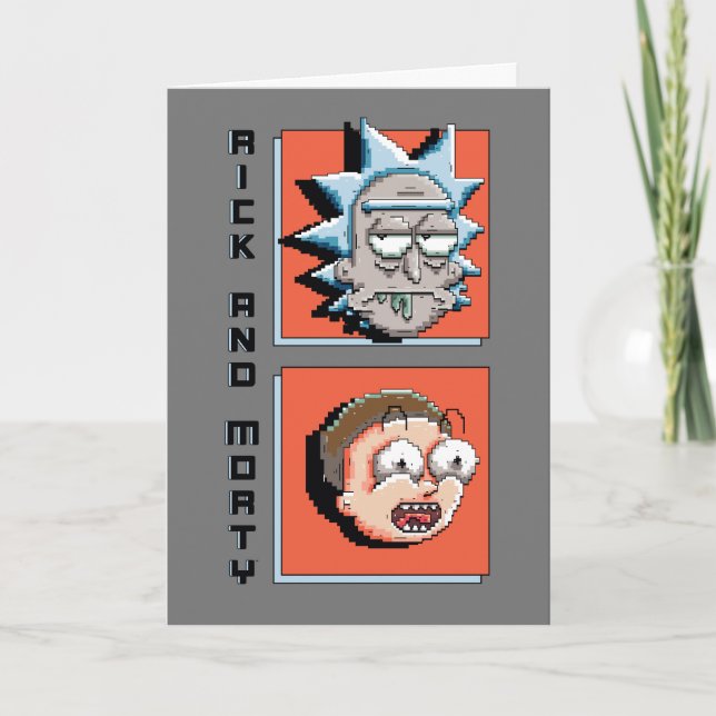 Cartão Rick Pixelverse e gráfico do painel Morty (Frente)