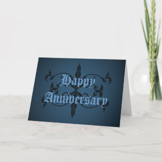 Cartão Rico azul Gótico Feliz Aniversário