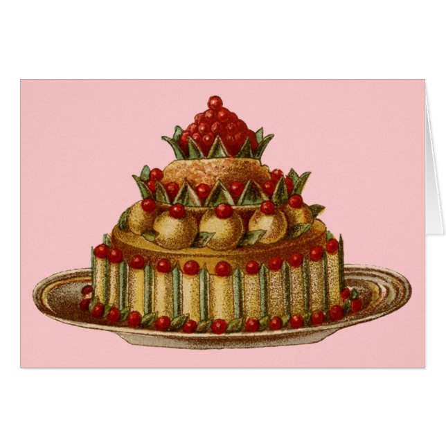 Cartão Rico de Cookery Antiquado, tartaruga de cereja (Frente Horizontal)