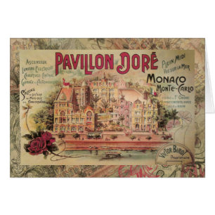 Cartão Rico de Vintage com Monge Colage Monte Carlo Viage