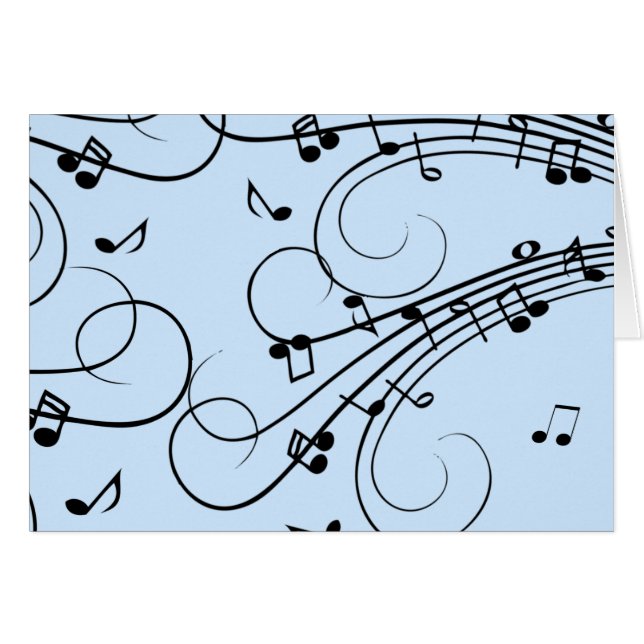 Cartão Rico Music Notes Blue (Frente Horizontal)