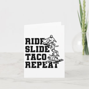 Cartão Ride Slide Taco Repete Snowboarder Snowboard