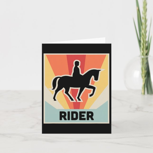 Cartão Rider Vintage Horseback (Frente)