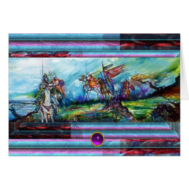 Cartão RIDERS NA TEMPESTADE Cavaleiros Medievais (Frente Horizontal)
