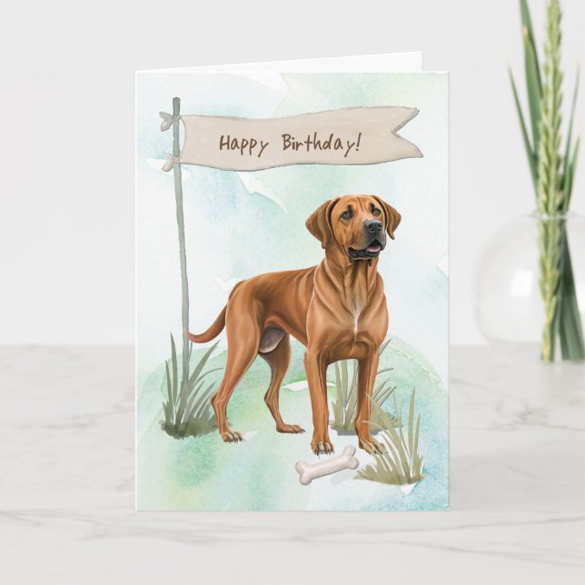 Cartão Ridgeback Ridgeback Dog Breed Sob Sinal De Anivers (Frente)