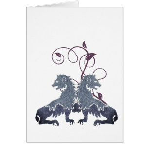 Cartão Rielaboração de Leões Vintage com Sujeiras