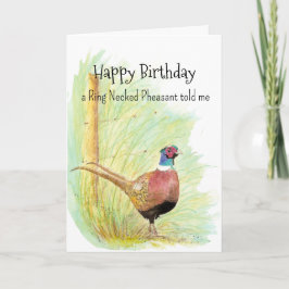 Cartão Ring Neck Pheasant Personality Birthday Fun Bird