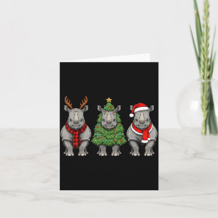 Cartão Rinoceronte Natal Retro Papai Noel Rena Safari Ani