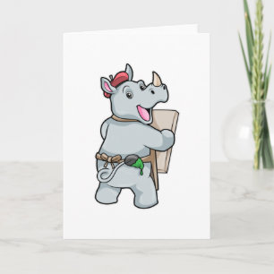 Cartão Rinoceronte pintando com Cores