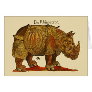 Cartão Rinocerontes Rinocerontes de Vintage Rhino Durer A
