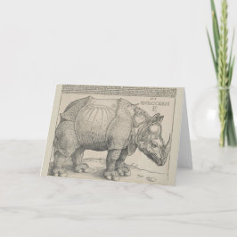 Cartão Rinocerontes, Woodcut por Albrecht Durer