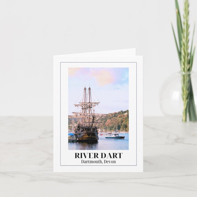 Cartão Rio Dart, Dartmouth, Devon (Frente)
