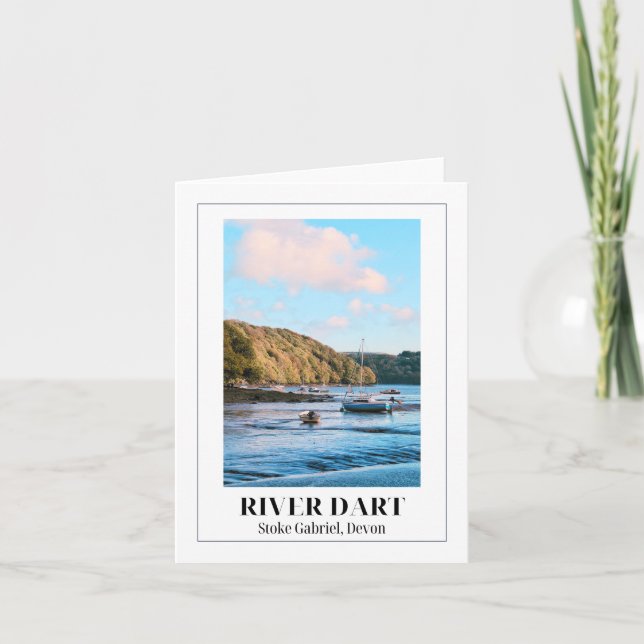 Cartão Rio Dart, Stoke Gabriel, Devon (Frente)