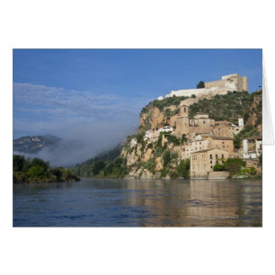 Cartão Rio Ebro (Ria Ebre); castelo Templário; início