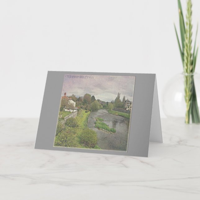 Cartão Rio Hafren em Newtown, Powys (Frente)
