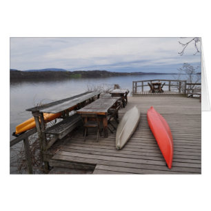 Cartão Rio Hudson com canoas