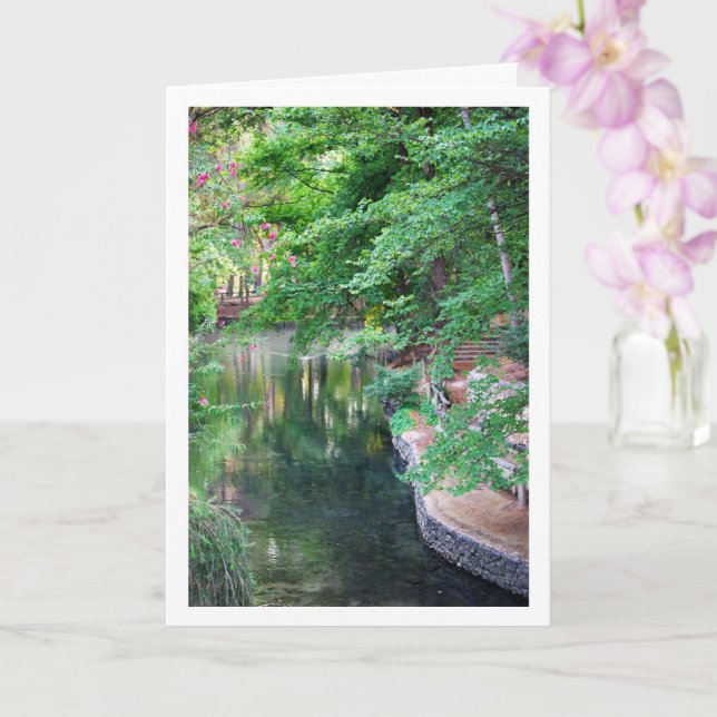 Cartão rio lago San Vicente de Liria na Valência Espanha (Orquídea)