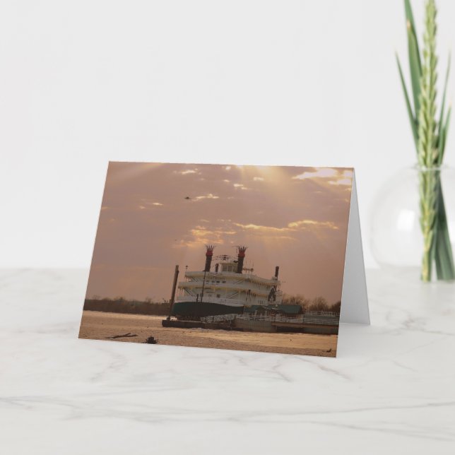 Cartão Rio Mississippi em Fort Madison, Iowa (Frente)