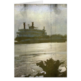 Cartão Rio Mississippi Winter Sunset Todas as Ocasiões