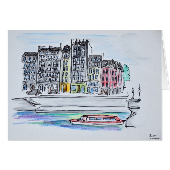 Cartão Rio Sena | Ile Saint-Louis, Paris (Frente Horizontal)