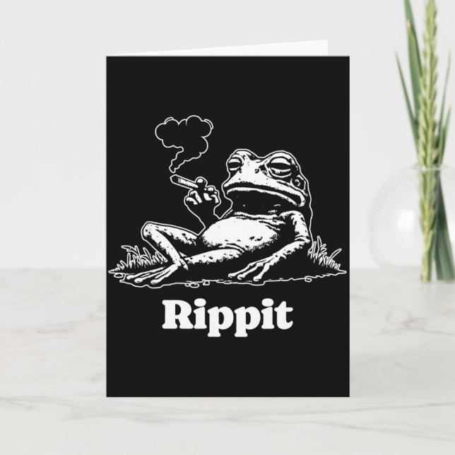 Cartão Rippit Frog Sapo Fumante Maconha Engraçado  (Frente)
