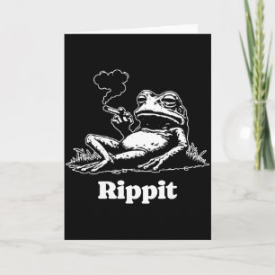 Cartão Rippit Frog Stoner Fumante de Maconha Engraçado 