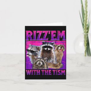Cartão Rizz em com o meme de tismo guaxinim autista autis
