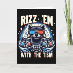 Cartão Rizz Em Com O Tism Retro Vintage Raccoon Meme A