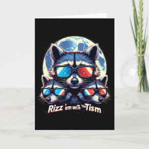 Cartão Rizz Em Com O Tism Retro Vintage Raccoon Meme A