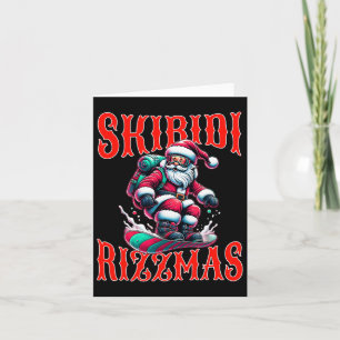 Cartão Rizz Natal Engraçado Papais noeis do Snowboard Xma