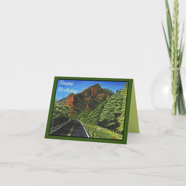 Cartão Road to Slide Rock, Sedona Folheed Greeting Card (Frente)