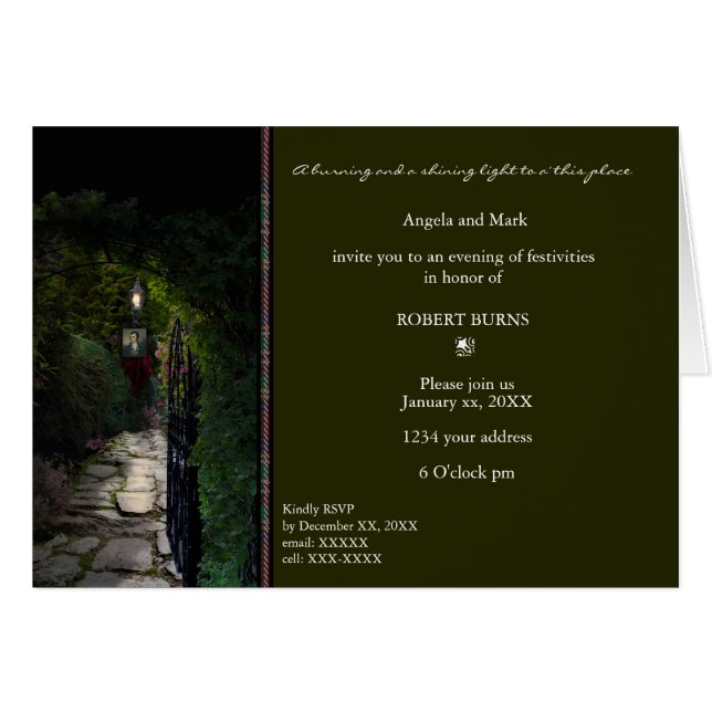 Cartão Robbie Burns Gate (Frente Horizontal)