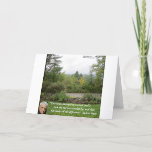 Cartão Robert Frost Wisdom Quote "Road Less Traveled"