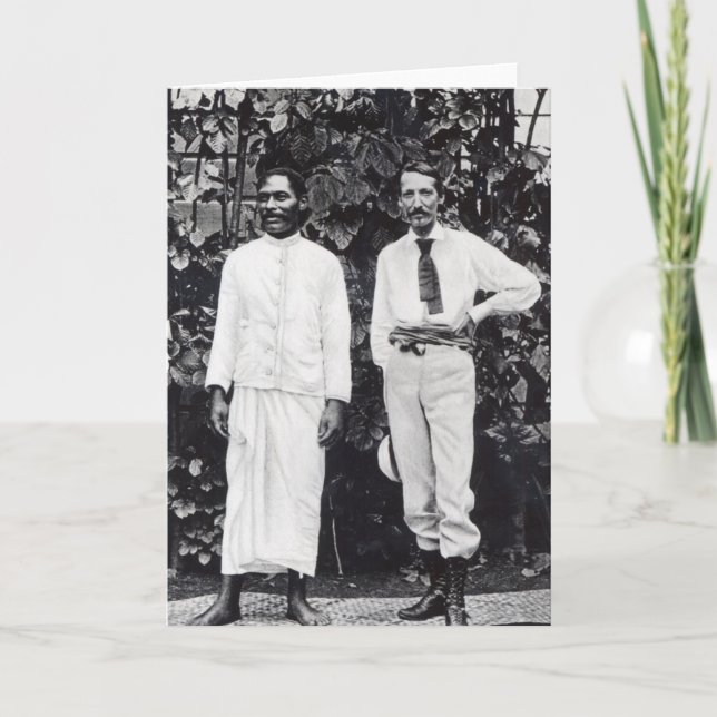 Cartão Robert Louis Stevenson e seu amigo (Frente)