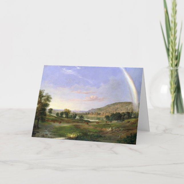 Cartão Robert S. Duncanson Paisagem com Poster Arco-Íris (Frente)